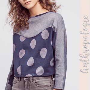 Anthropologie Sweatshirt Polka Dot Size XL